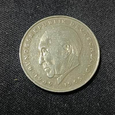 【游宝拍卖】乙巳蛇年88期 佣金1+6% - 德国-2马克 1972年 首任总理康拉德·阿登纳(Konrad Adenauer)纪念币