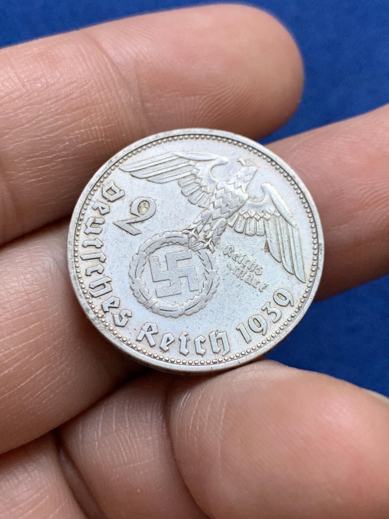 《竞宝斋》第439场 周日，周一，周二 3场连拍 （全场包邮） 德国 1939年 2马克 银币 D厂