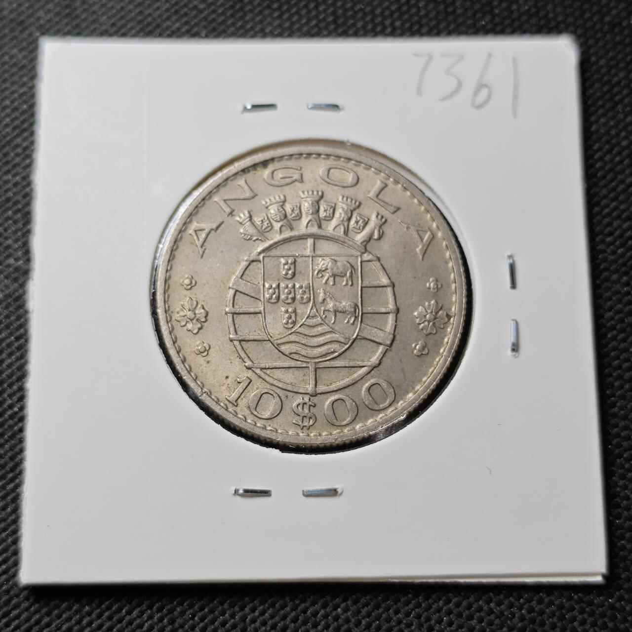 KK钱币收藏小铺  第373场  2月预留时间 周末发货  1970葡属安哥拉10埃斯库多 深打