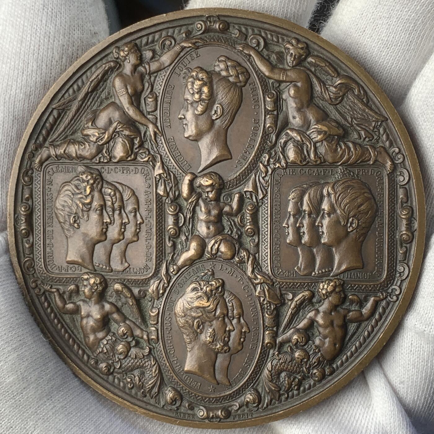 掌中浮雕-藏着的欧洲第042场 1833年法国菲利普访问造币厂大铜章，75mm，光边原铸