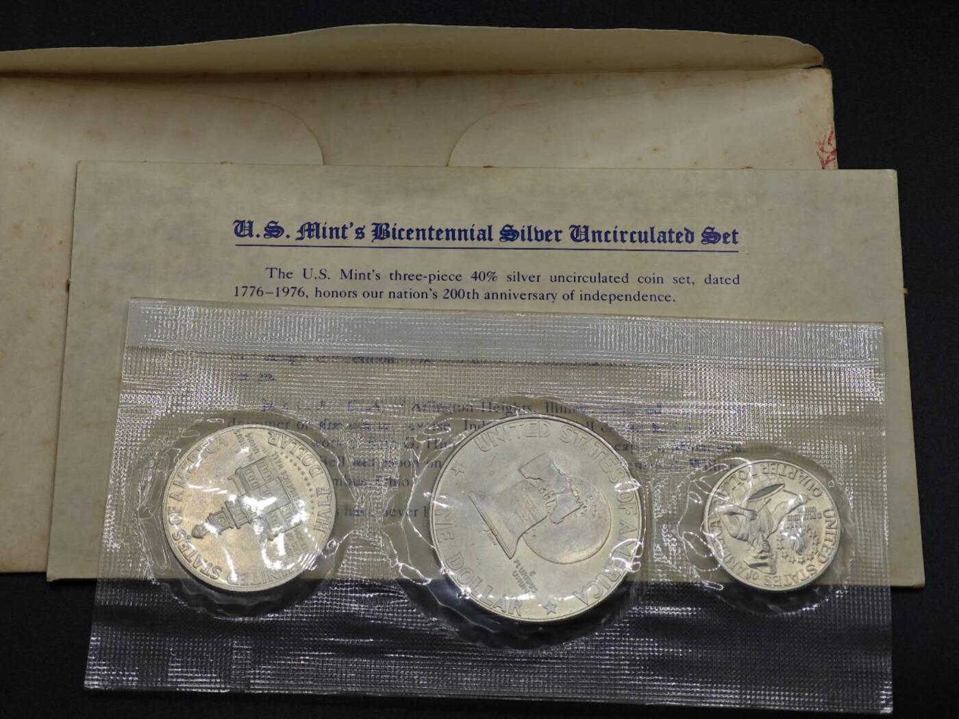 【淘币小摊】实时拍第七百九十九拍   银币套币场   满百包邮可预留二周 每周一统一发货   美国1976年建国200周年银币3枚套41.79克400银 纯银价193