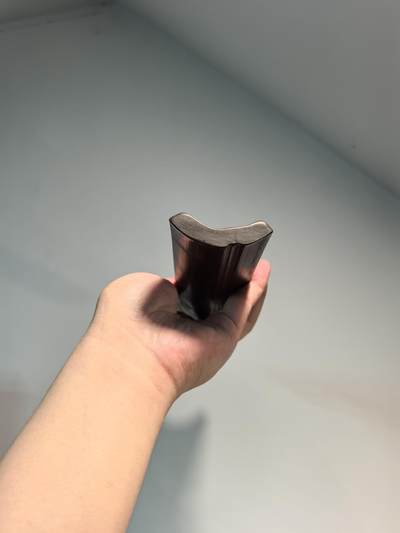 老竹雕双面诗文素镇纸摆件 双面雕工