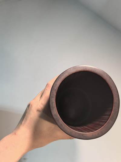 笔筒清代木雕名家刻竹雕人物松下对弈人物故事笔筒 