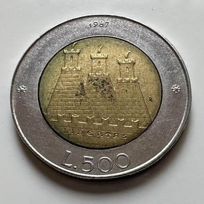 🌹外币初藏🌹🐯2025年第129场  每周二四六晚8️⃣点 接代拍 - 圣马力诺1987年500里拉