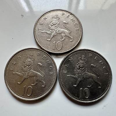 🌹外币初藏🌹🐯2025年第129场  每周二四六晚8️⃣点 接代拍 - 英国10便士三枚