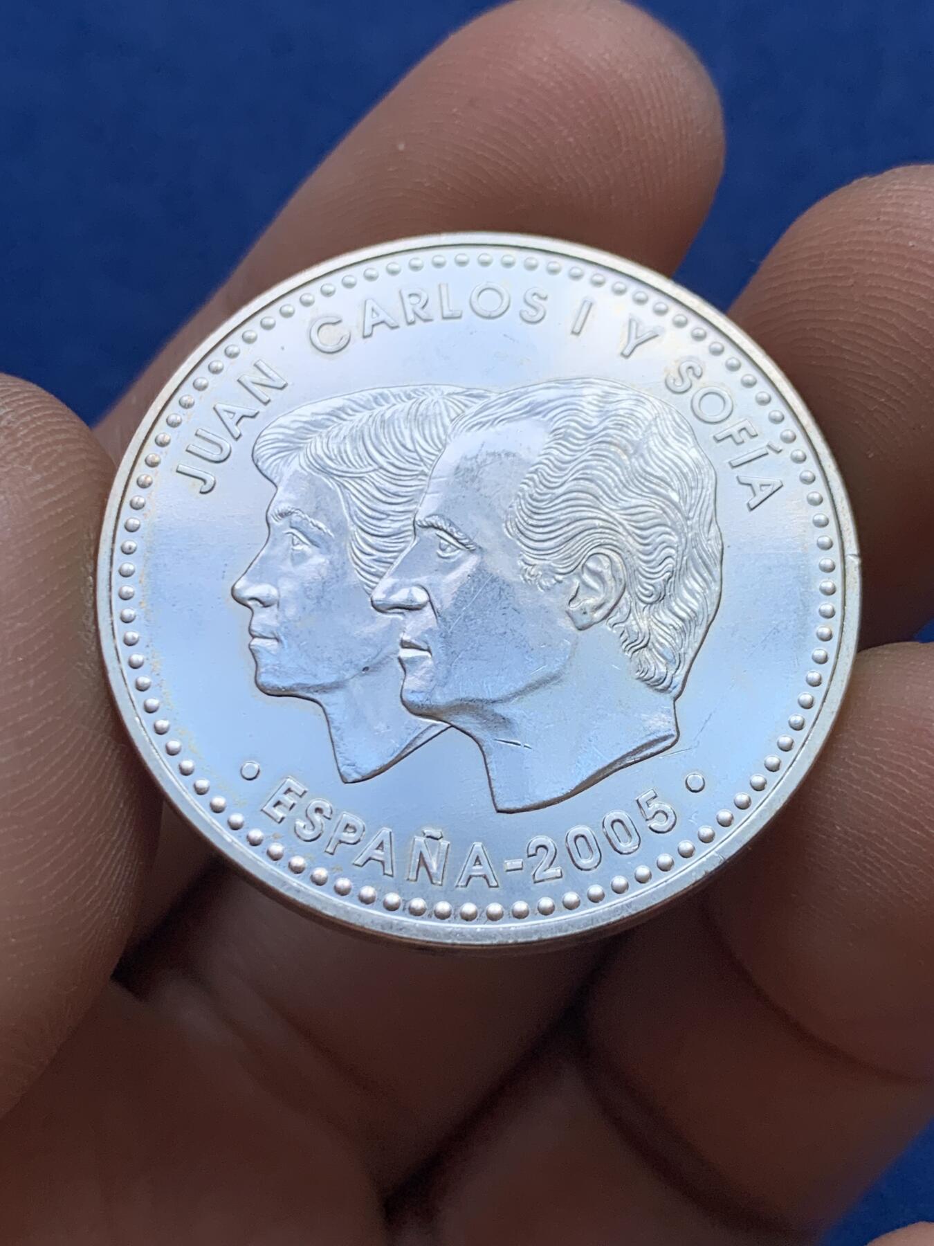 《竞宝斋》第439场 周日，周一，周二 3场连拍 （全场包邮） 西班牙2005年面值兑换系列-唐吉可德12欧元普制银币 18克 925银