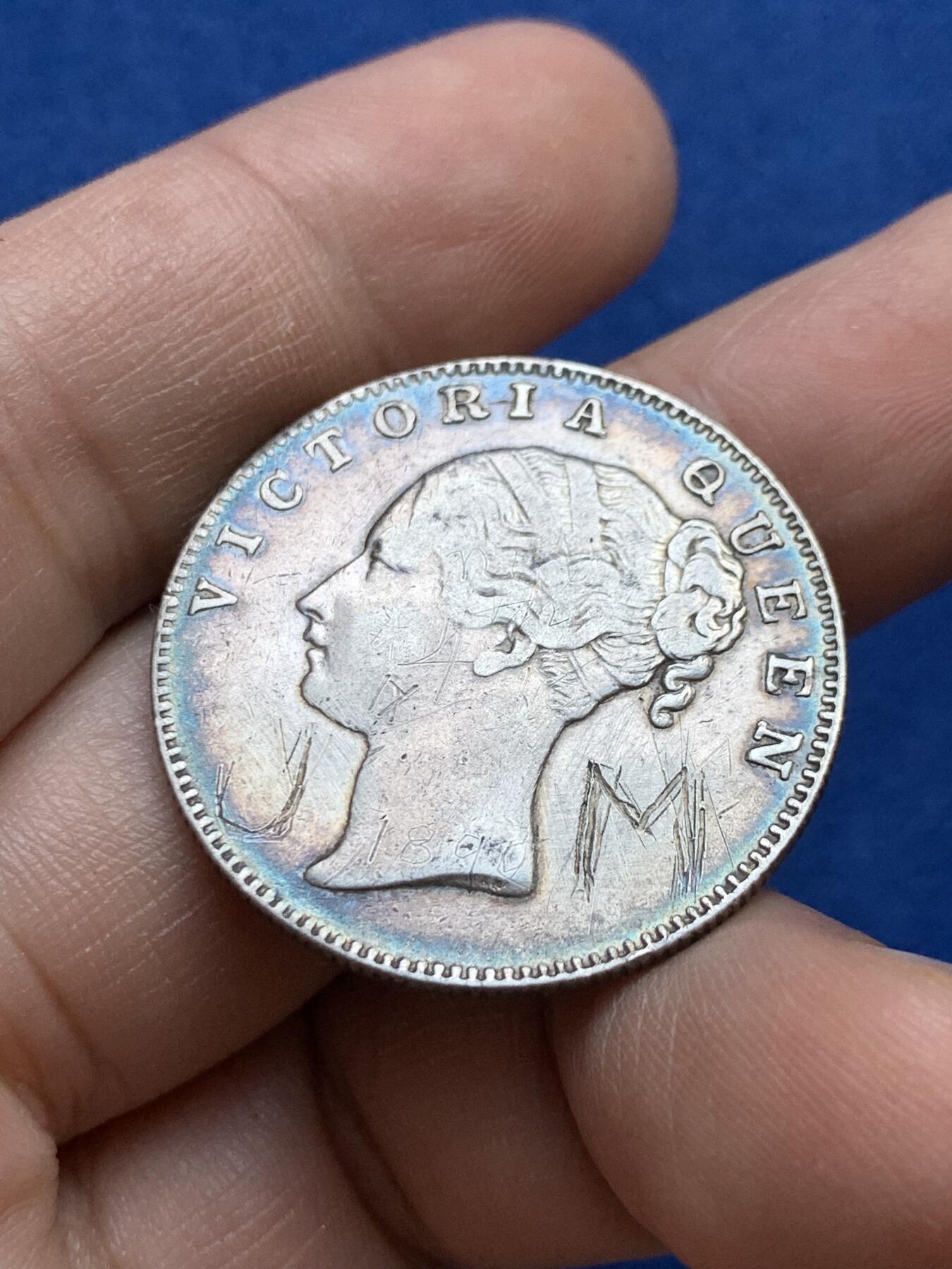 《竞宝斋》第439场 周日，周一，周二 3场连拍 （全场包邮） 英属印度1840年维多利亚女王1卢比银币