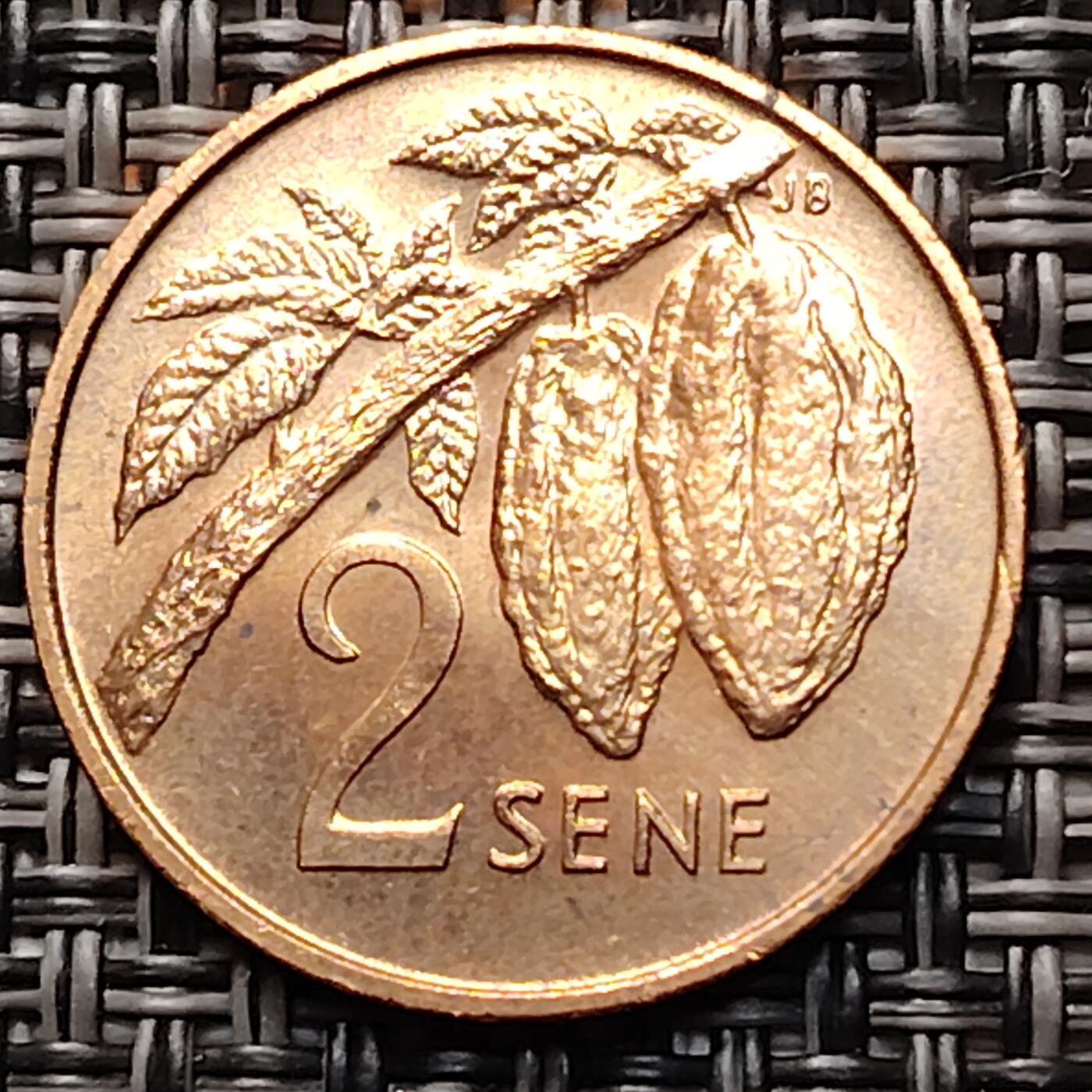 布加迪🐬～世界钱币(上海)🌾第 260 期 /  各国套币和散币 西萨摩亚群岛 1974年 2分