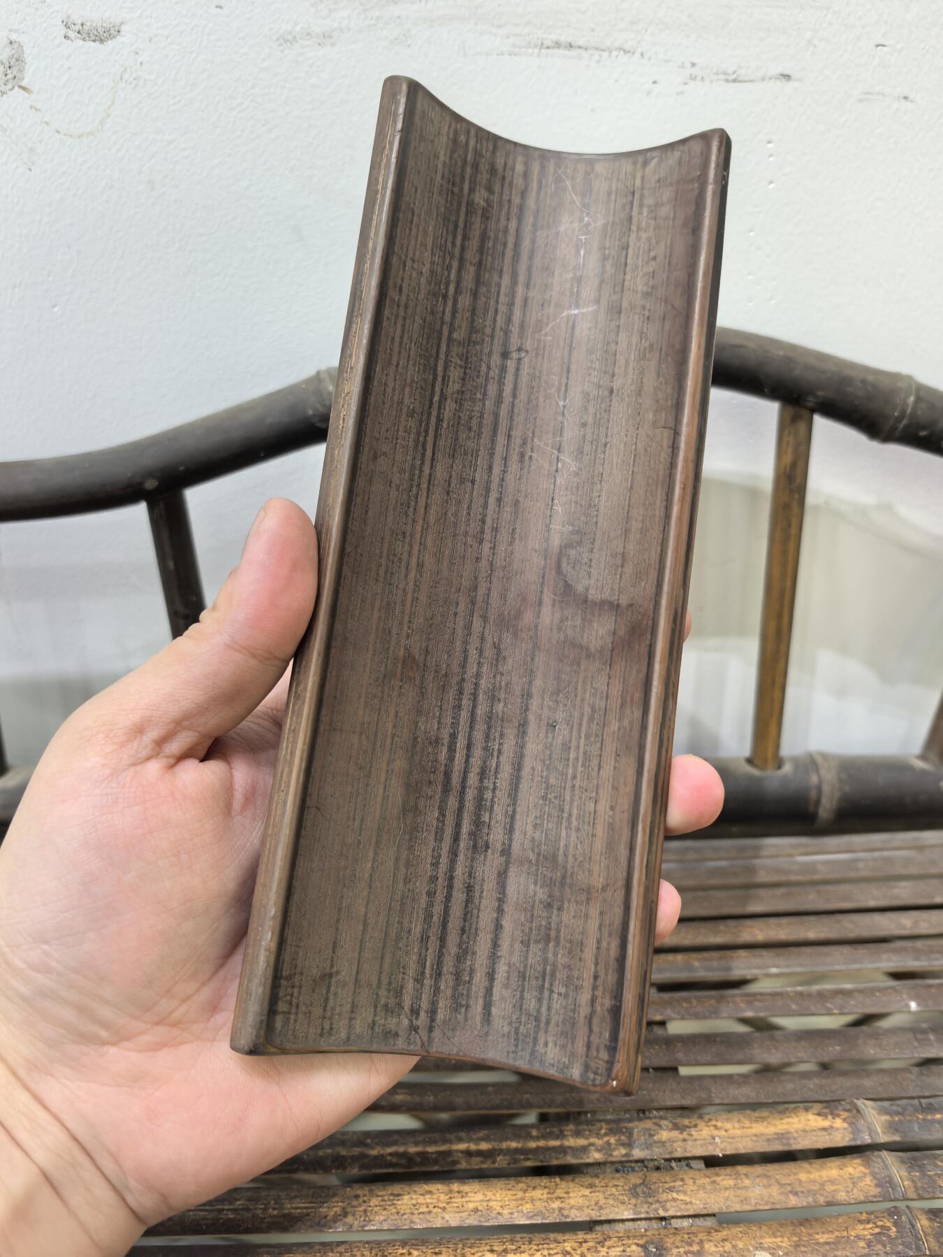 兰馨堂古玩杂项专场 竹雕诗文臂搁镇纸摆件