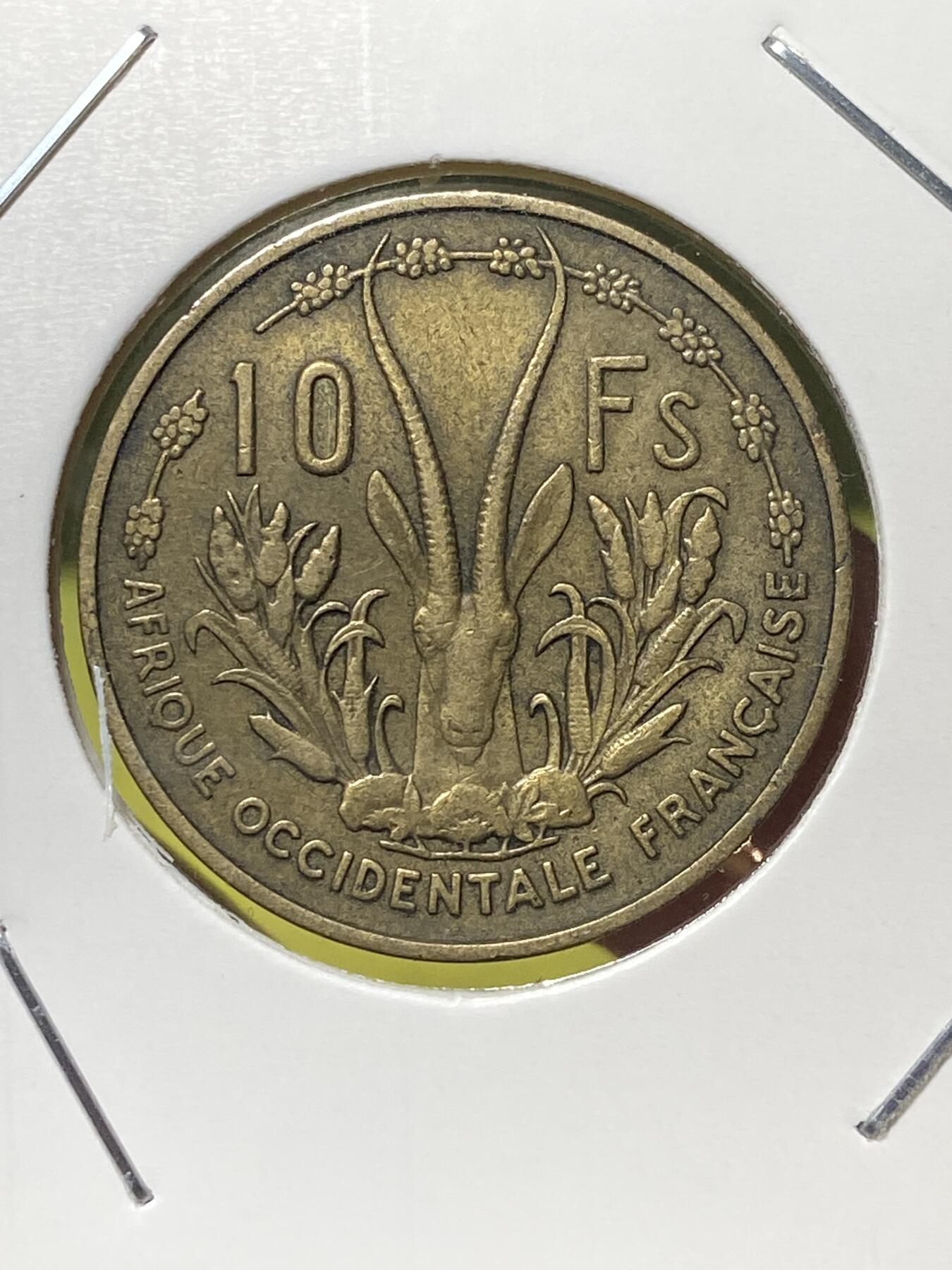 2025年第一百三十场(总第一百五十六场）外国好品纸夹散币场(免佣金) 好品–法属西非1956单年份10法郎