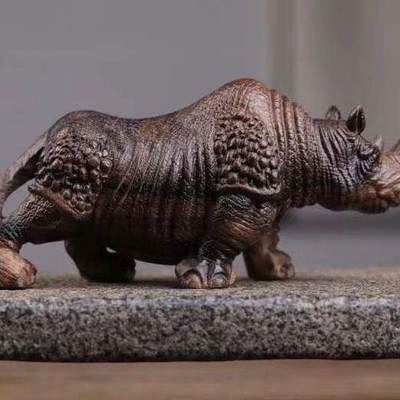 听雨轩（26） - 惠安沉香木犀牛摆件 带香味 12cm