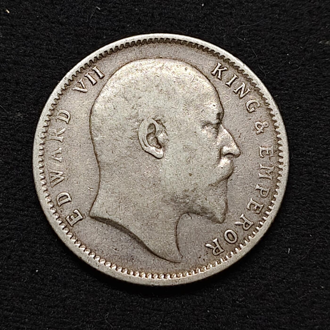 【全场包邮】纯粹捡漏拍479场（免费代拍第16场） 英属印度1903年爱德华七世1卢比（30.6毫米11.66克）银币