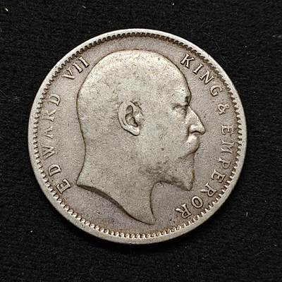 【全场包邮】纯粹捡漏拍479场（免费代拍第16场） - 英属印度1903年爱德华七世1卢比（30.6毫米11.66克）银币