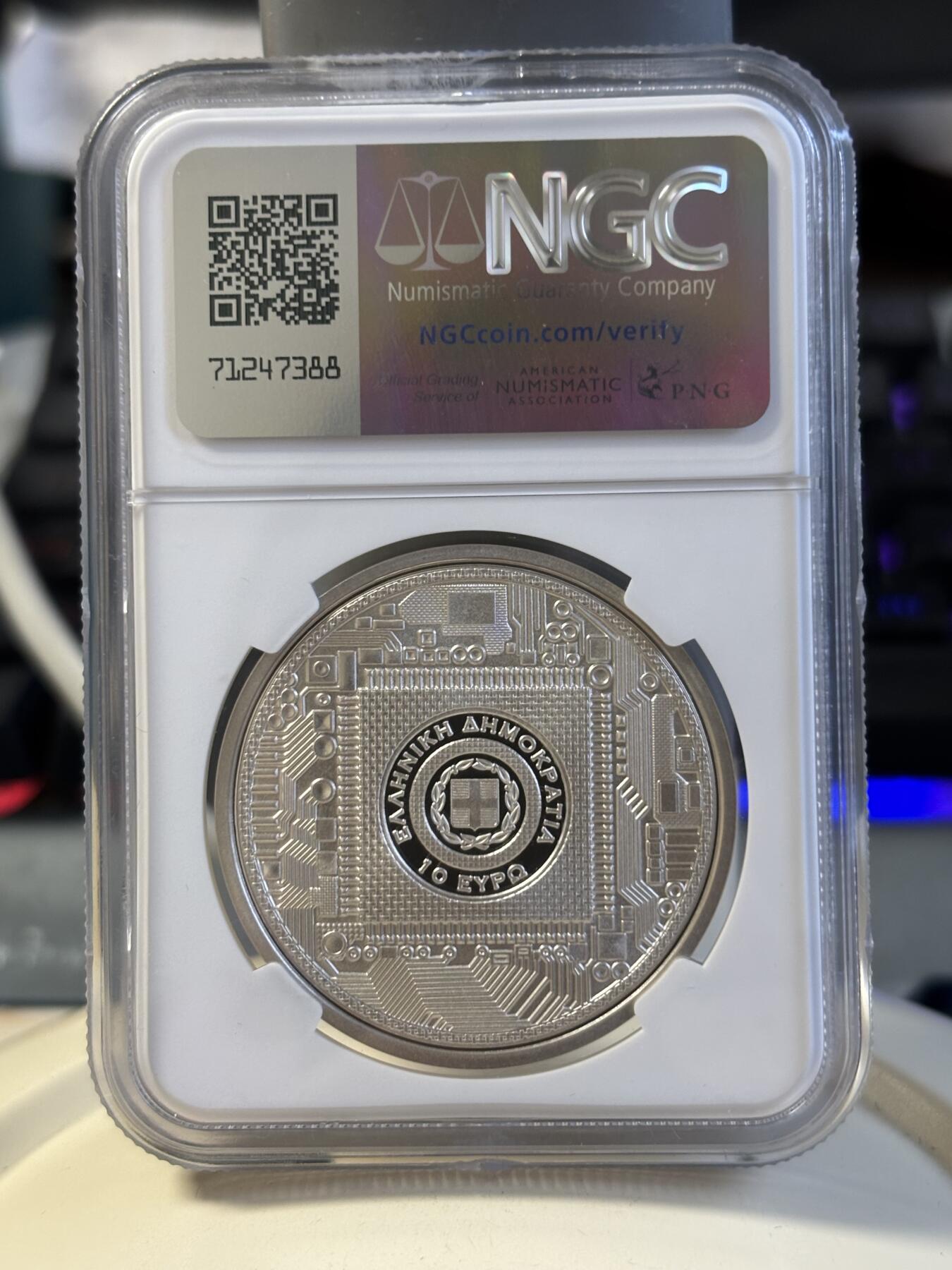 第182期拍卖 获奖希腊2022年古希腊技术安提基特拉机械装置银币NGC-PF70原盒证书，925银，34.1克，发行2000枚，获得克劳斯最佳克朗币大奖！