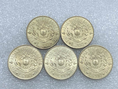 第一海外回流一元起拍收藏 散集专场  第269期 - 意大利1994年200里拉纪念币 宪兵部队成立180周年 5枚 原光品