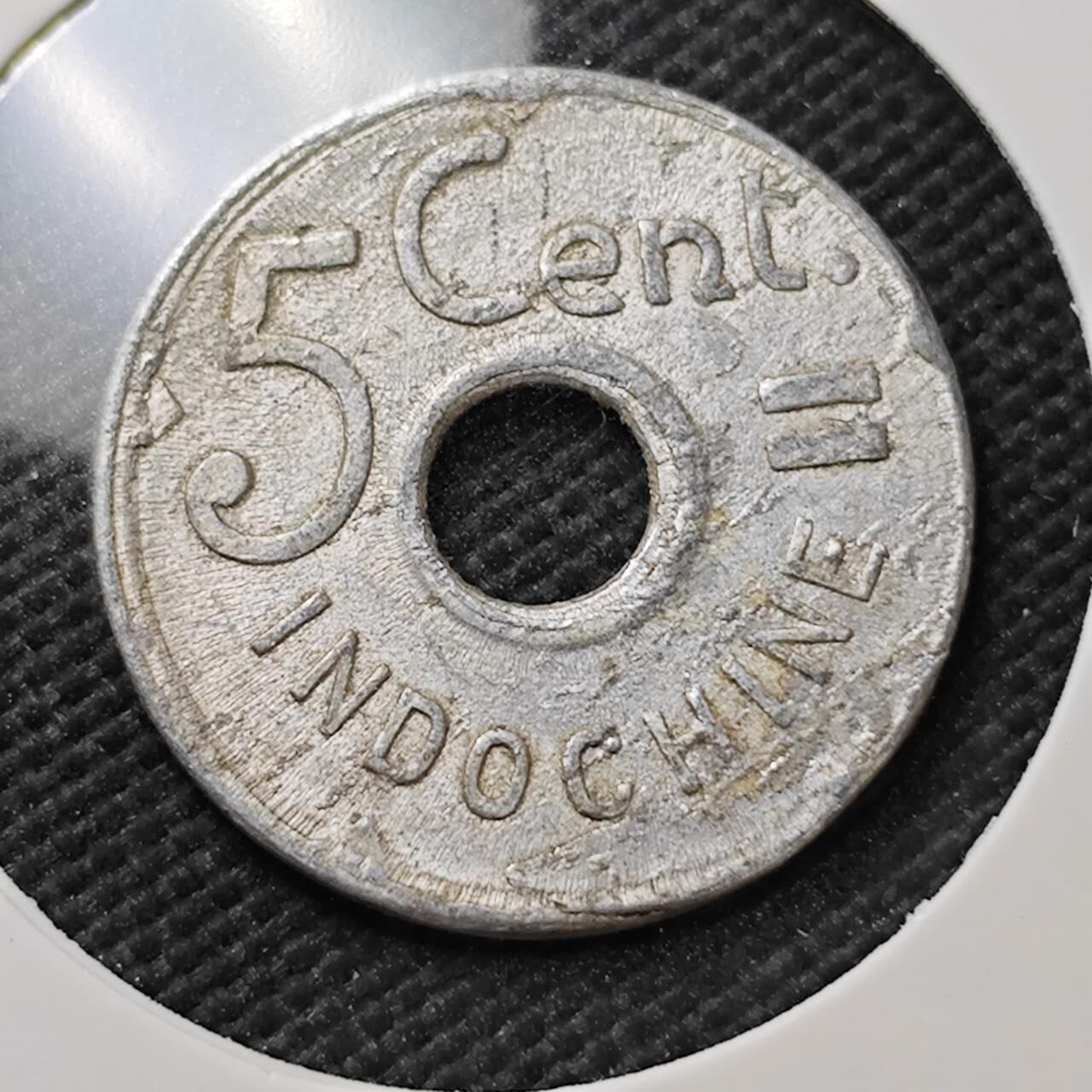 KK钱币收藏小铺  第373场  2月预留时间 周末发货  1943法属印支5分