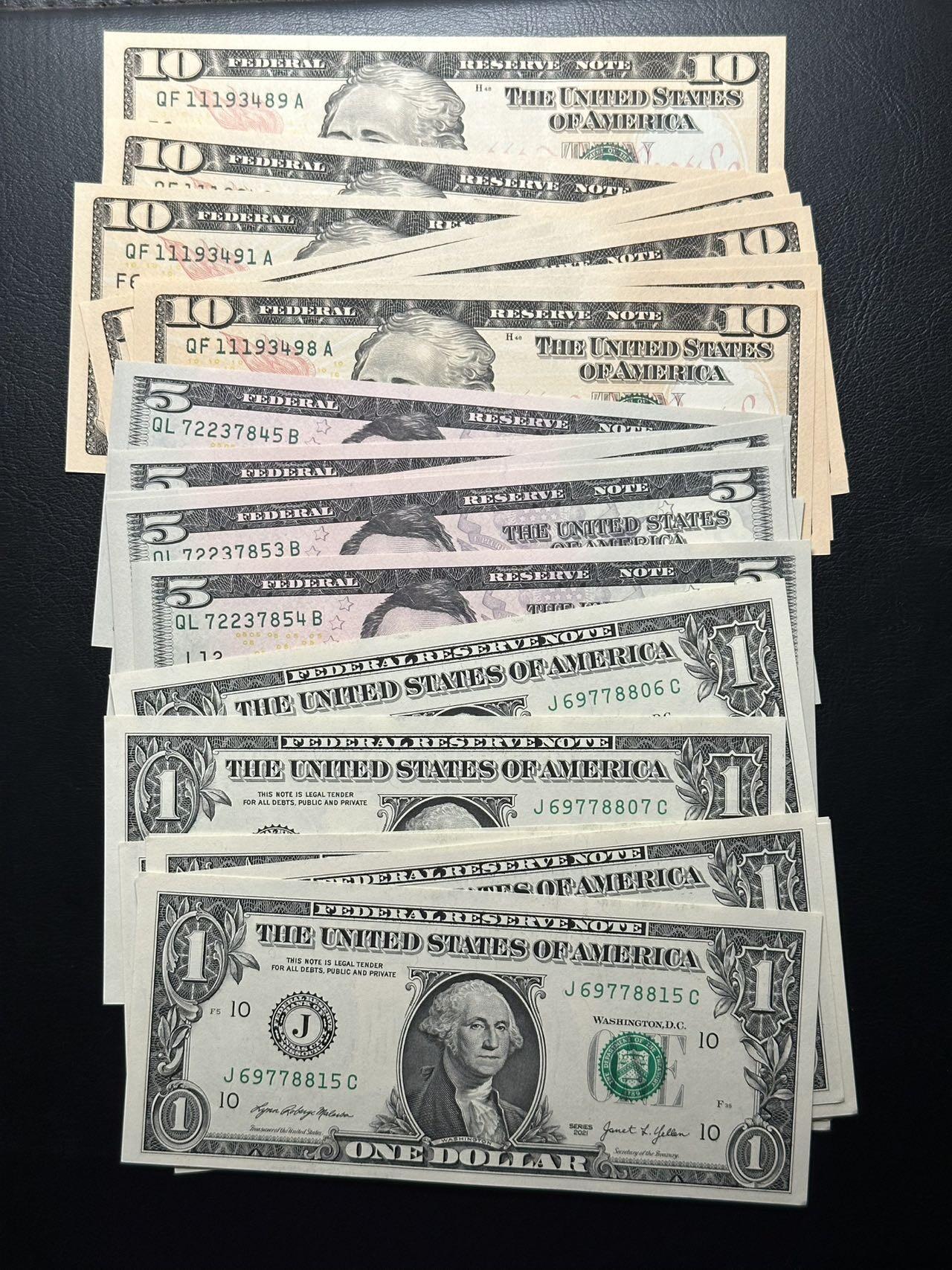 九十场（大更新） 1$，5$，10$，三个10连号，合计30张unc！