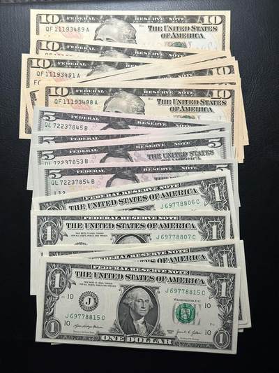 九十场（大更新） - 1$，5$，10$，三个10连号，合计30张unc！