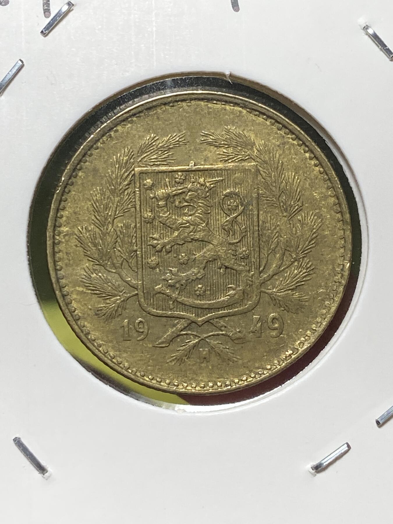 2025年第一百三十场(总第一百五十六场）外国好品纸夹散币场(免佣金) 芬兰🇫🇮1949年5马克(H标)