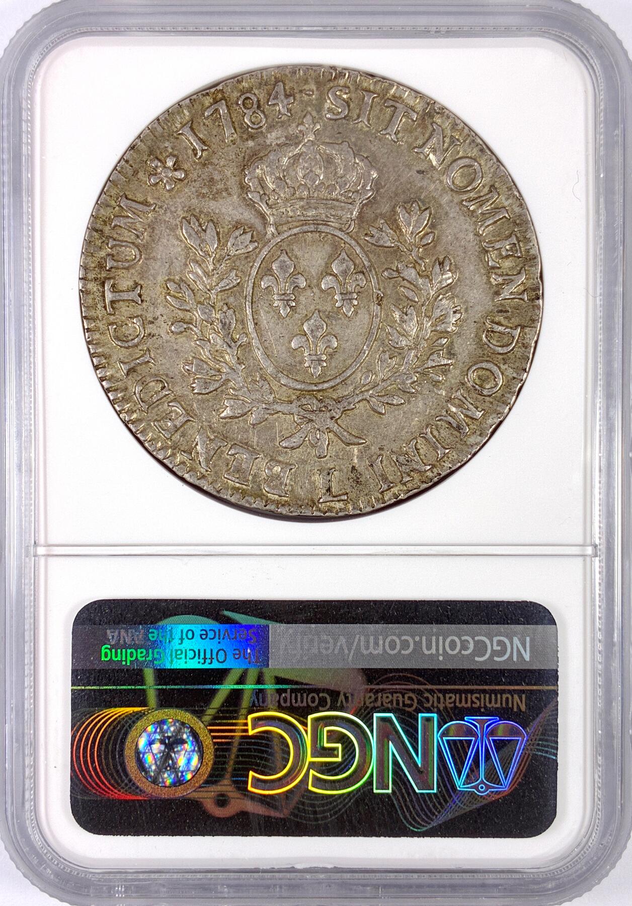 【雨安】【世界币章116期-评级币专场】2025-11-22 周六 19:30 保真【直播拍卖】 [评级法国] France 法国 1埃居 KM#0564 DAV-1333 路易十六 1784年  NGC-AU58 原味淡美包浆