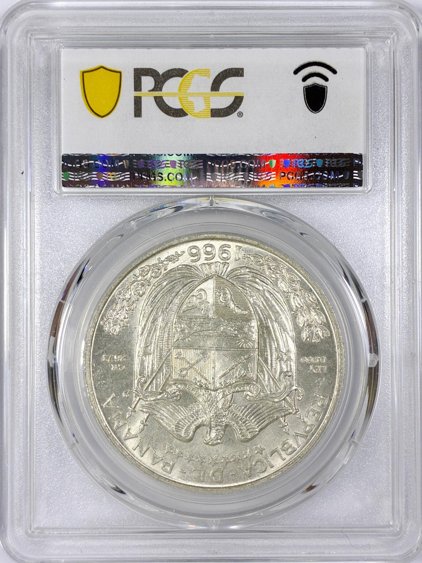 【雨安】【世界币章116期-评级币专场】2025-11-22 周六 19:30 保真【直播拍卖】 [评级美洲] Panama 巴拿马 1巴波亚 1966年  PCGS-MS65