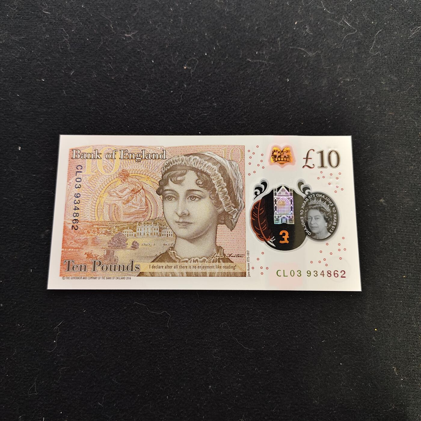 【全场包邮】纯粹捡漏拍479场（免费代拍第16场） 【塑料钞】英国英格兰银行伊丽莎白二世10镑塑料钞