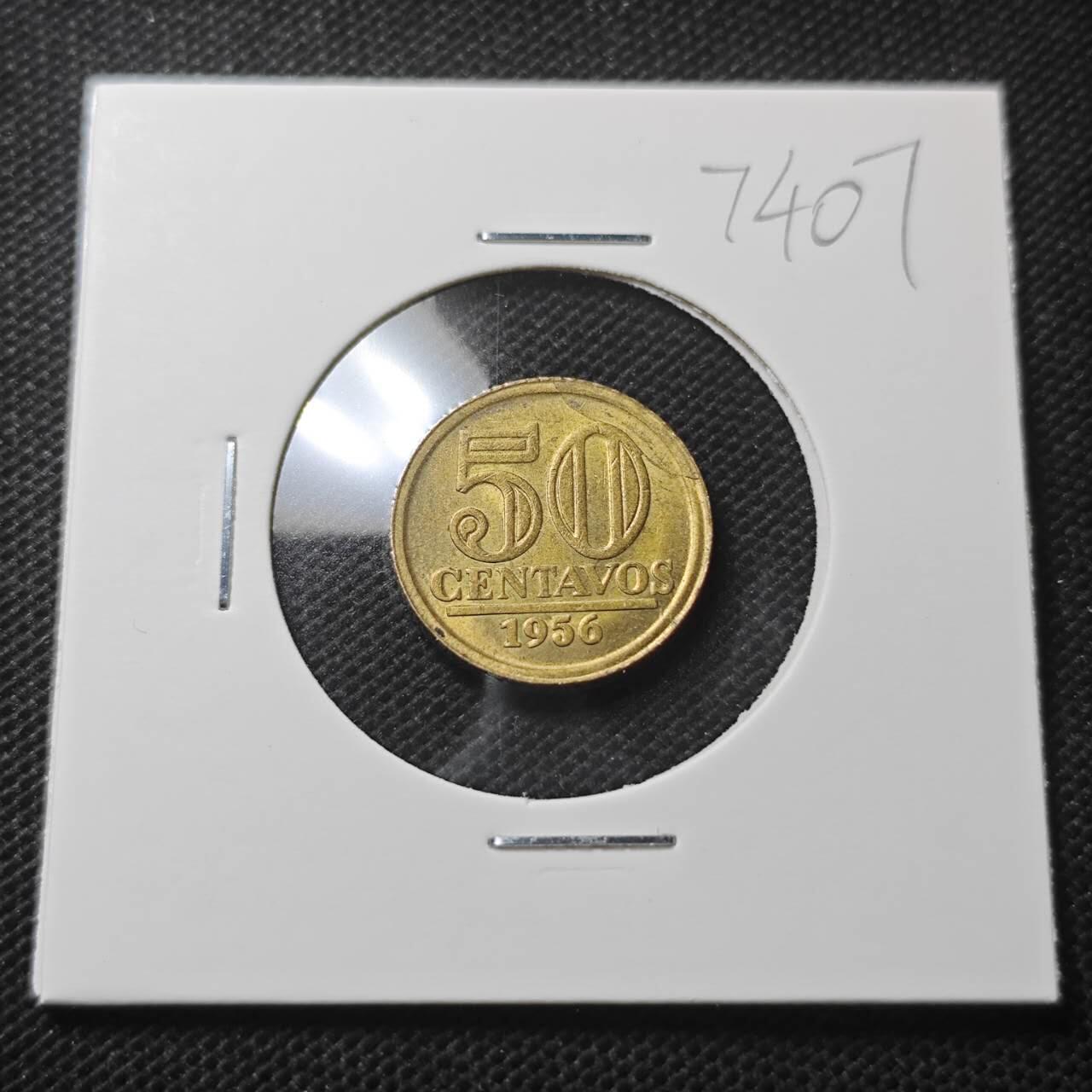 KK钱币收藏小铺  第374场  2月预留时间 周末发货  1956巴西50分铜币 好品