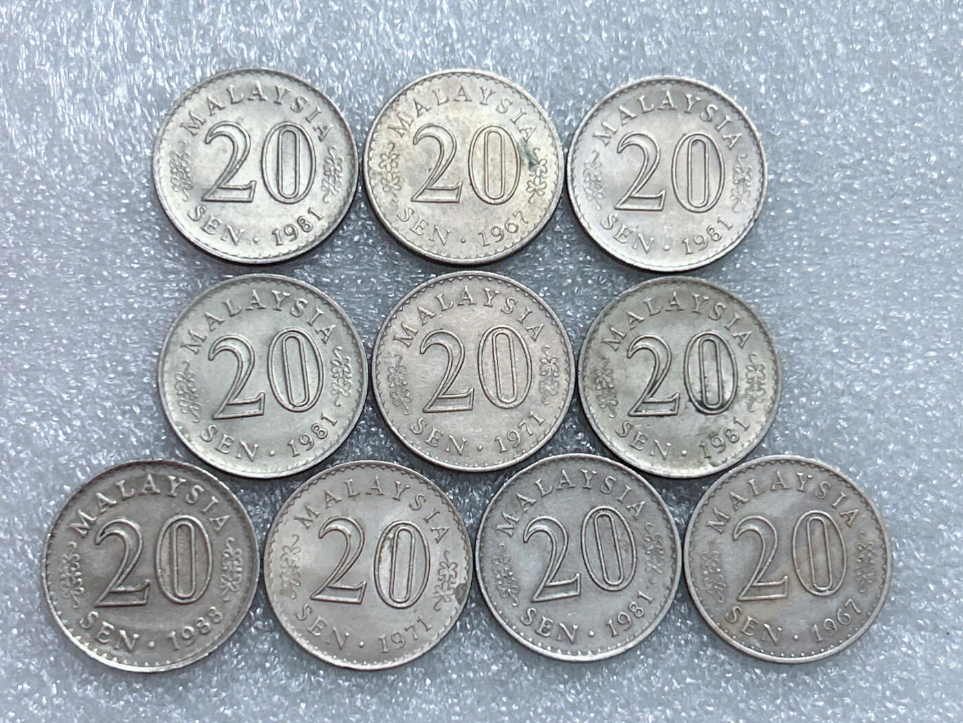 第一海外回流一元起拍收藏 散集专场  第269期 马来西亚大厦版20分硬币 10枚