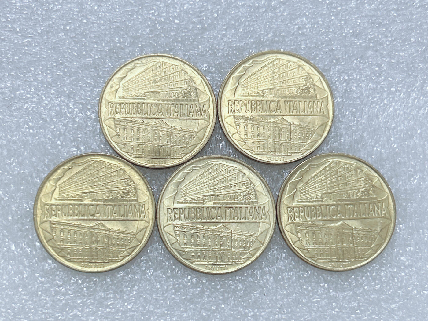 第一海外回流一元起拍收藏 散集专场  第269期 意大利1996年200里拉 海关学院百年纪念币 5枚 原光品