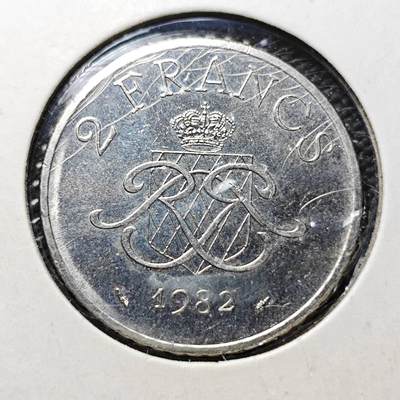 KK钱币收藏小铺  第373场  2月预留时间 周末发货 -  1982摩纳哥2法郎