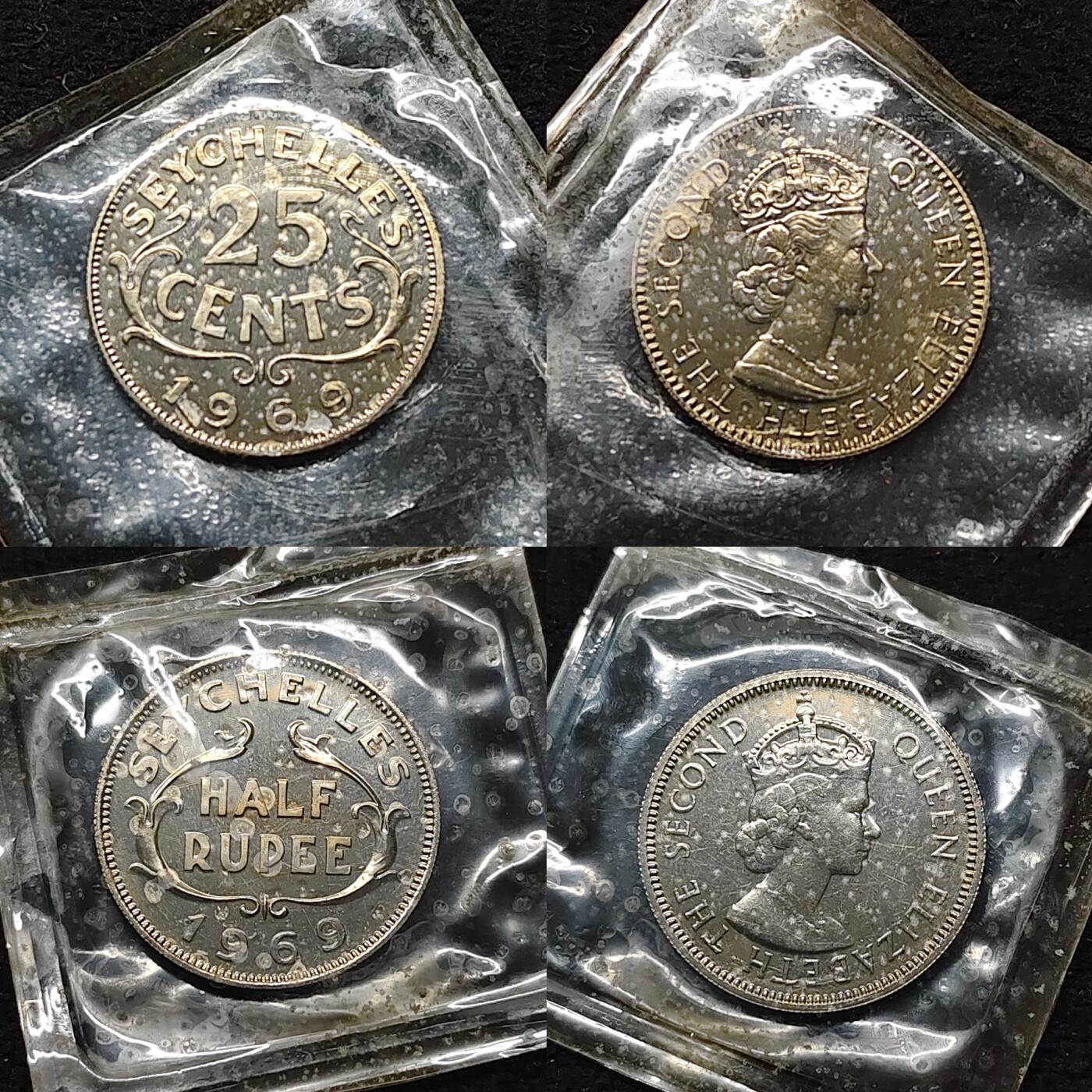 【全场包邮】纯粹捡漏拍479场（免费代拍第16场） 塞舌尔1969年原厂封装精制币7枚套币-无外盒-量5000