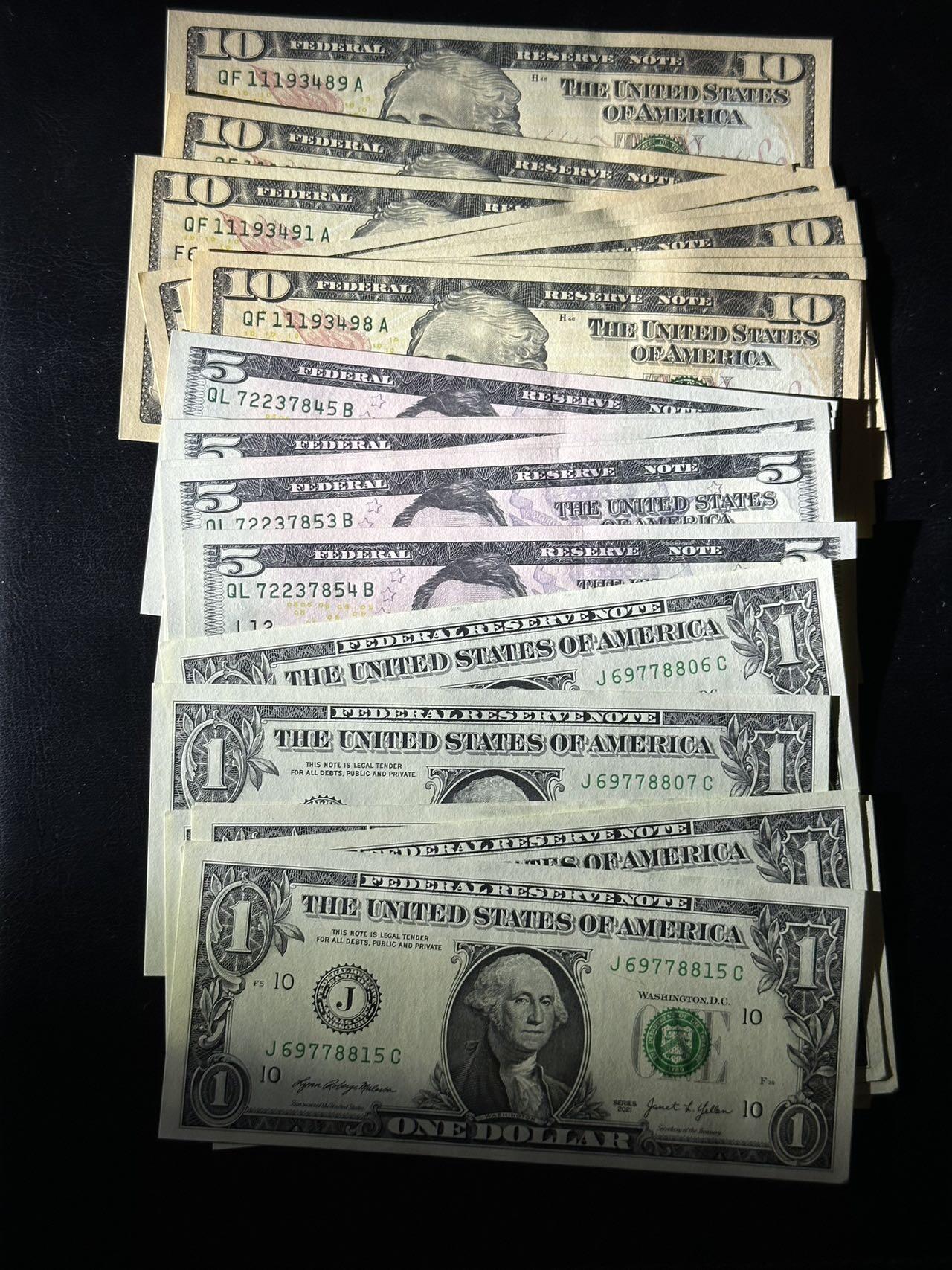 九十场（大更新） 1$，5$，10$，三个10连号，合计30张unc！