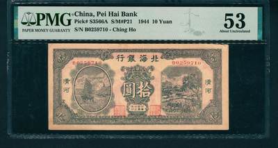 上海炎玺拍卖 玺润山河 - 民国三十三年北海银行清河地方拾圆