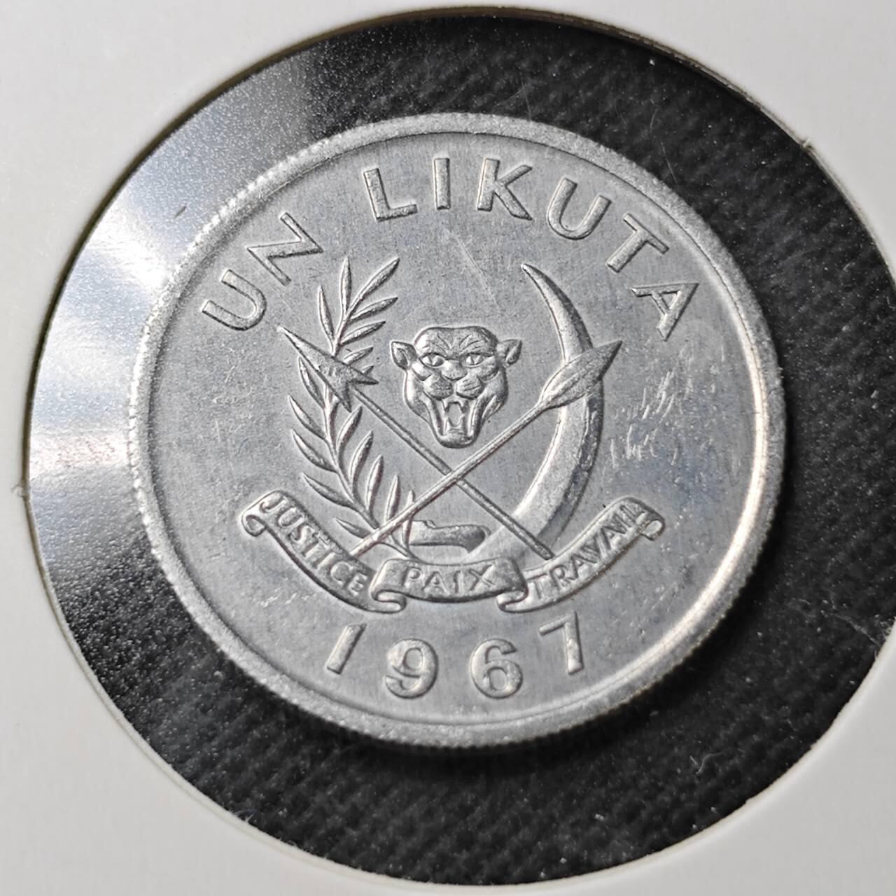 KK钱币收藏小铺  第373场  2月预留时间 周末发货  1967刚果1K