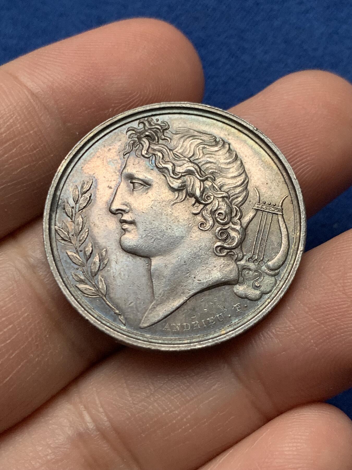 《竞宝斋》第440场 周日，周一，周二 3场连拍 （全场包邮） 法国哲学技术基金会银质代币，11.7g，29.8mm