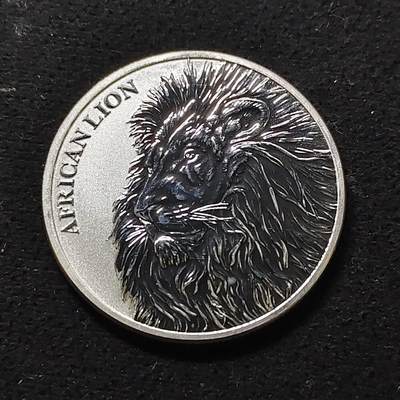 【全场包邮】纯粹捡漏拍479场（免费代拍第16场） - 乍得2018年5000法郎非洲雄狮1盎司（38毫米31.1克）999纯银币