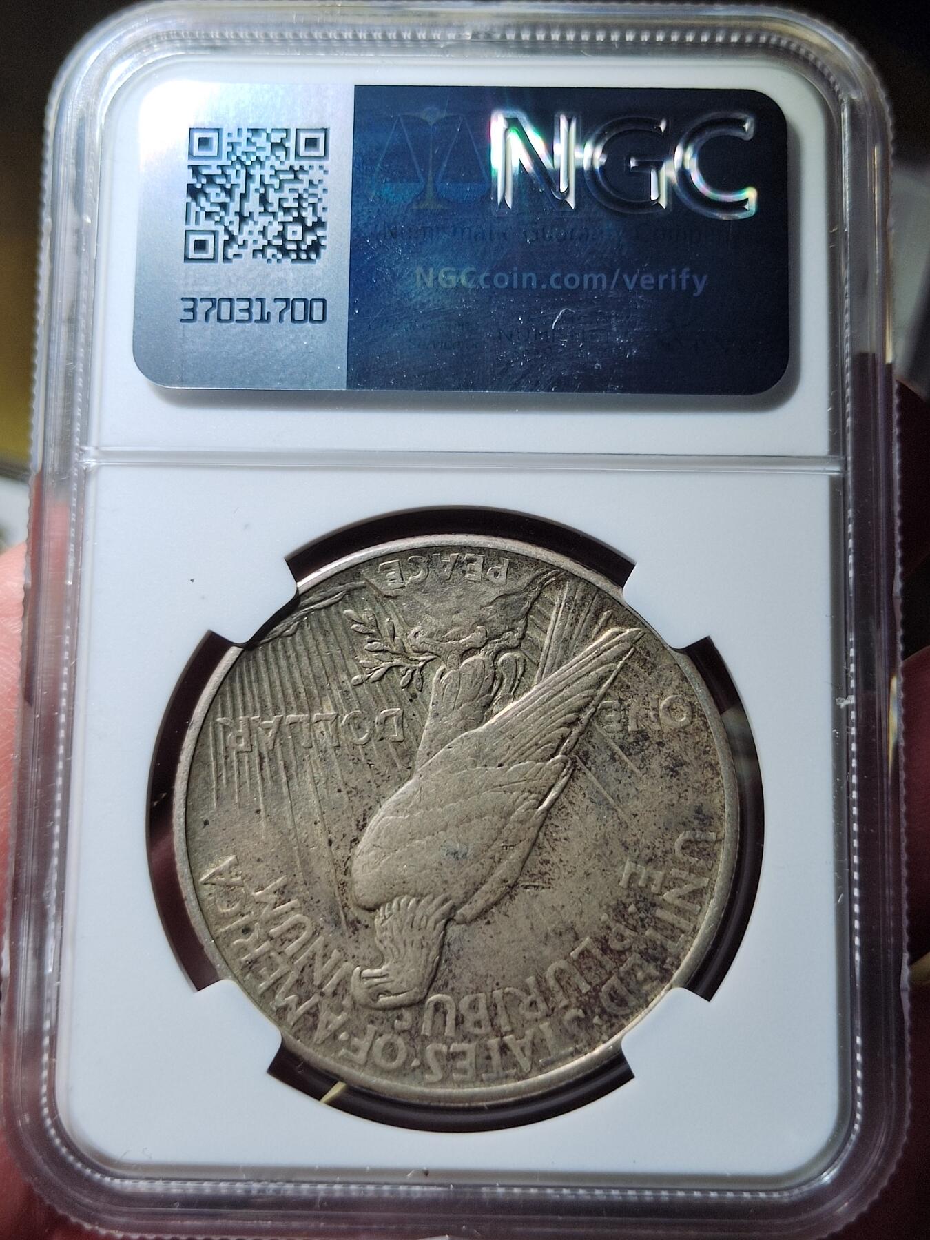 中外钱币第五场 NGC-XF45美国和平银币一元1921年