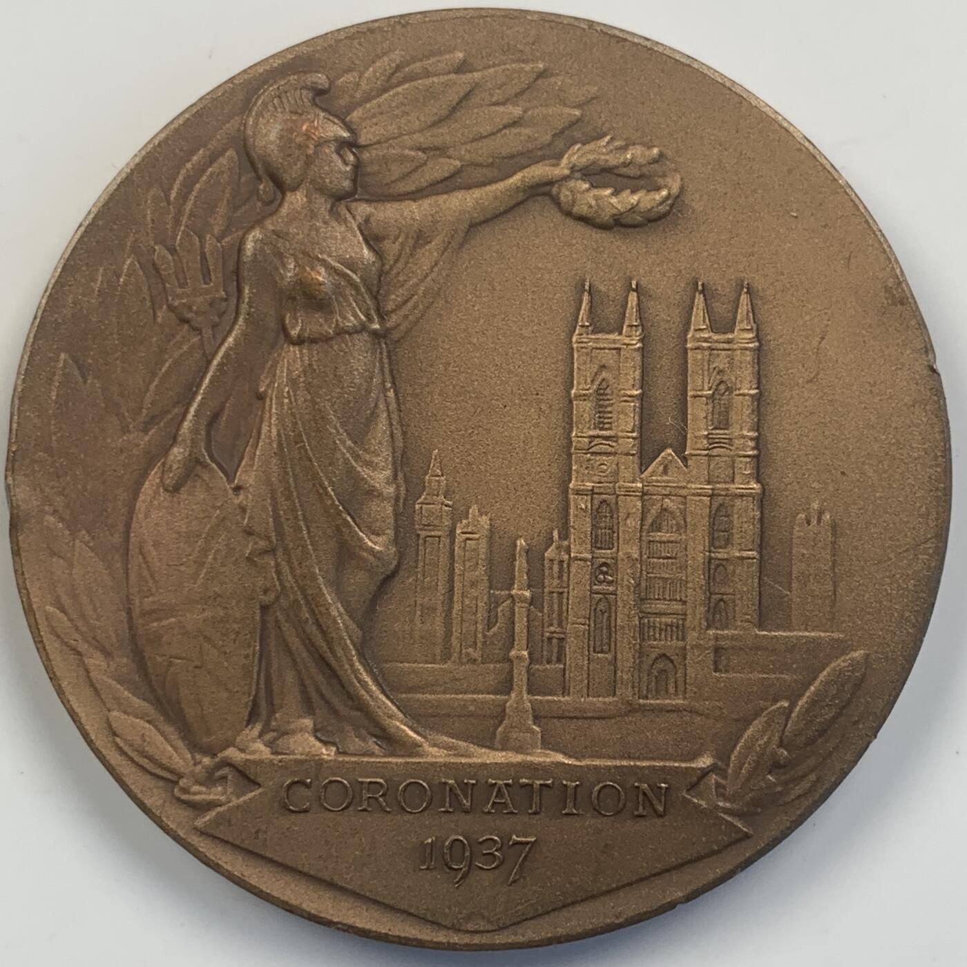 掌中浮雕-藏着的欧洲第042场 1937年英国乔治六世与伊丽莎白王后加冕大铜章，51mm，65.6g，MATTE工艺少见品种