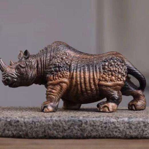 听雨轩（26） 惠安沉香木犀牛摆件 带香味 12cm