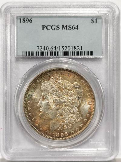 博洋堂藏家专场系列之美国钱币白金之夜专场暨第148期（全场包邮） - PCGS MS64 美国1896 摩根 双面黄褐色老包浆