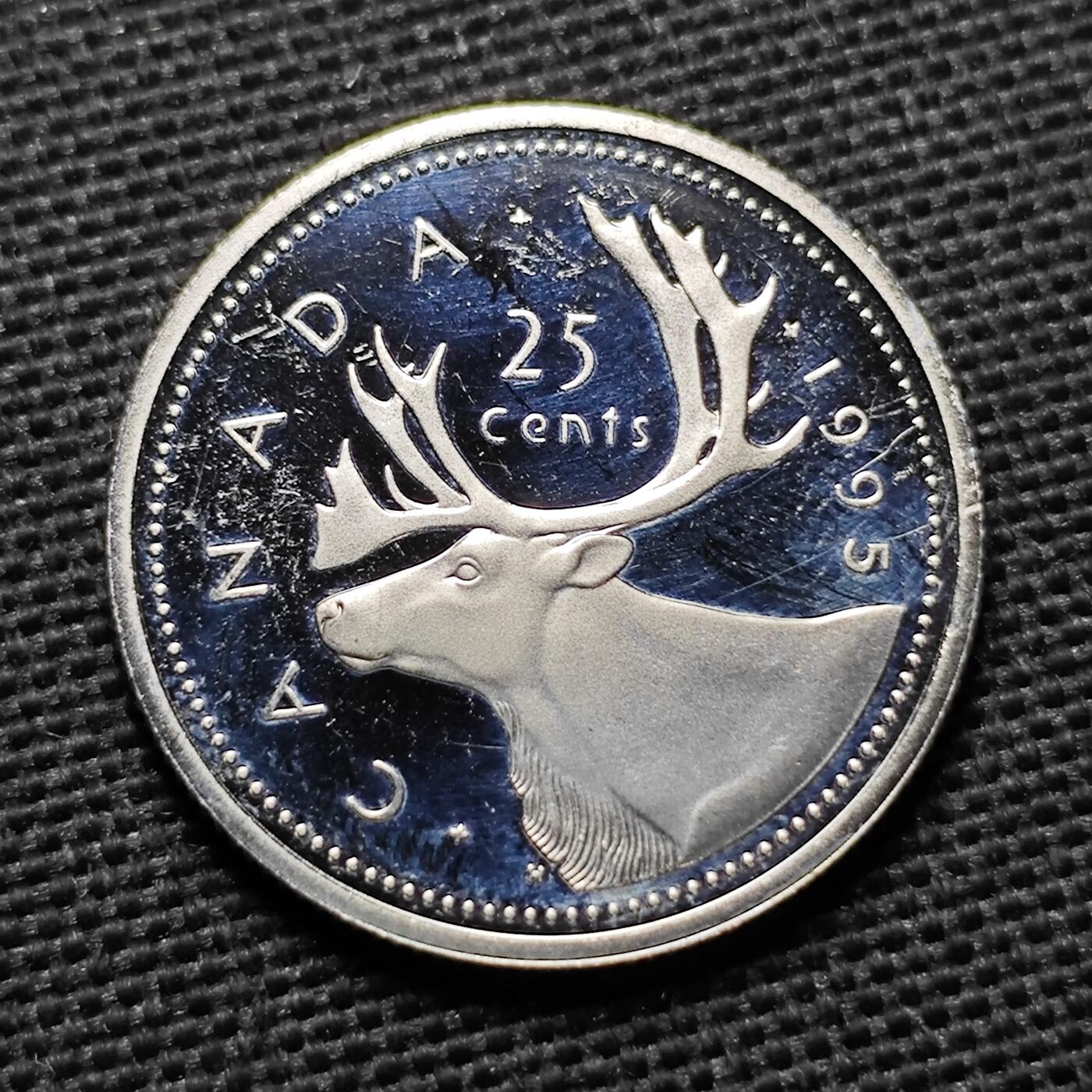 KK钱币收藏小铺  第361场  2月预留时间 周末发货  1995加拿大25分精制币