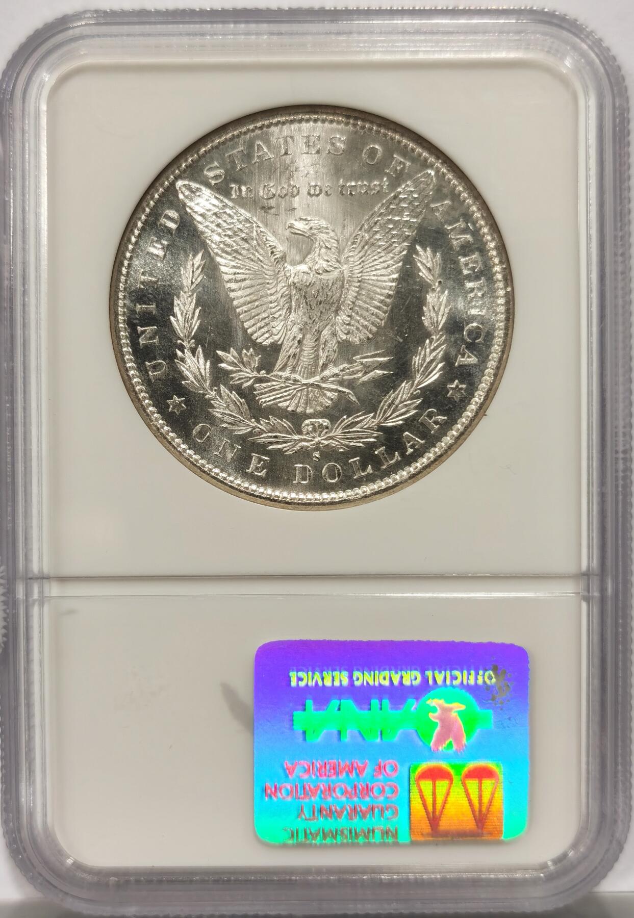 博洋堂藏家专场系列之美国钱币白金之夜专场暨第148期（全场包邮） NGC MS64PL 美国1880 S 摩根 老盒 镜面底板 霜感十足