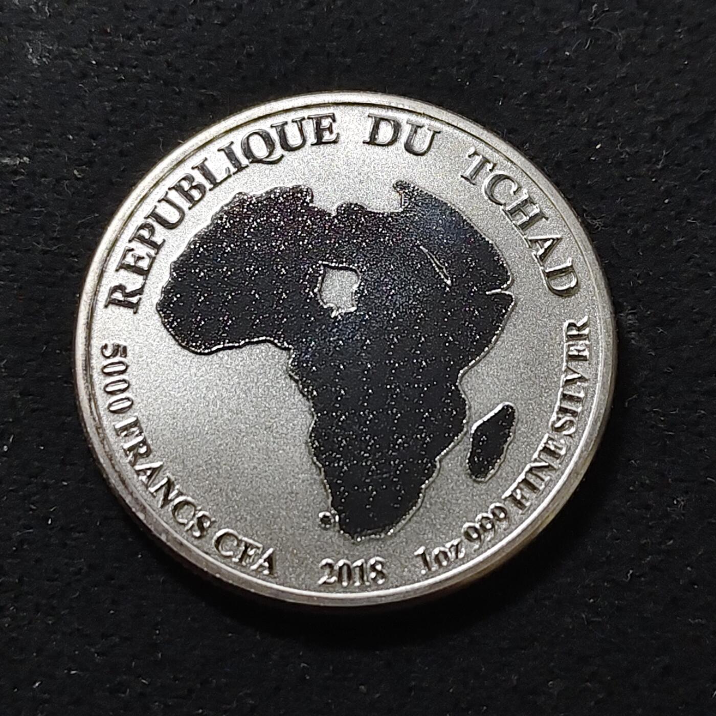 【全场包邮】纯粹捡漏拍479场（免费代拍第16场） 乍得2018年5000法郎非洲雄狮1盎司（38毫米31.1克）999纯银币