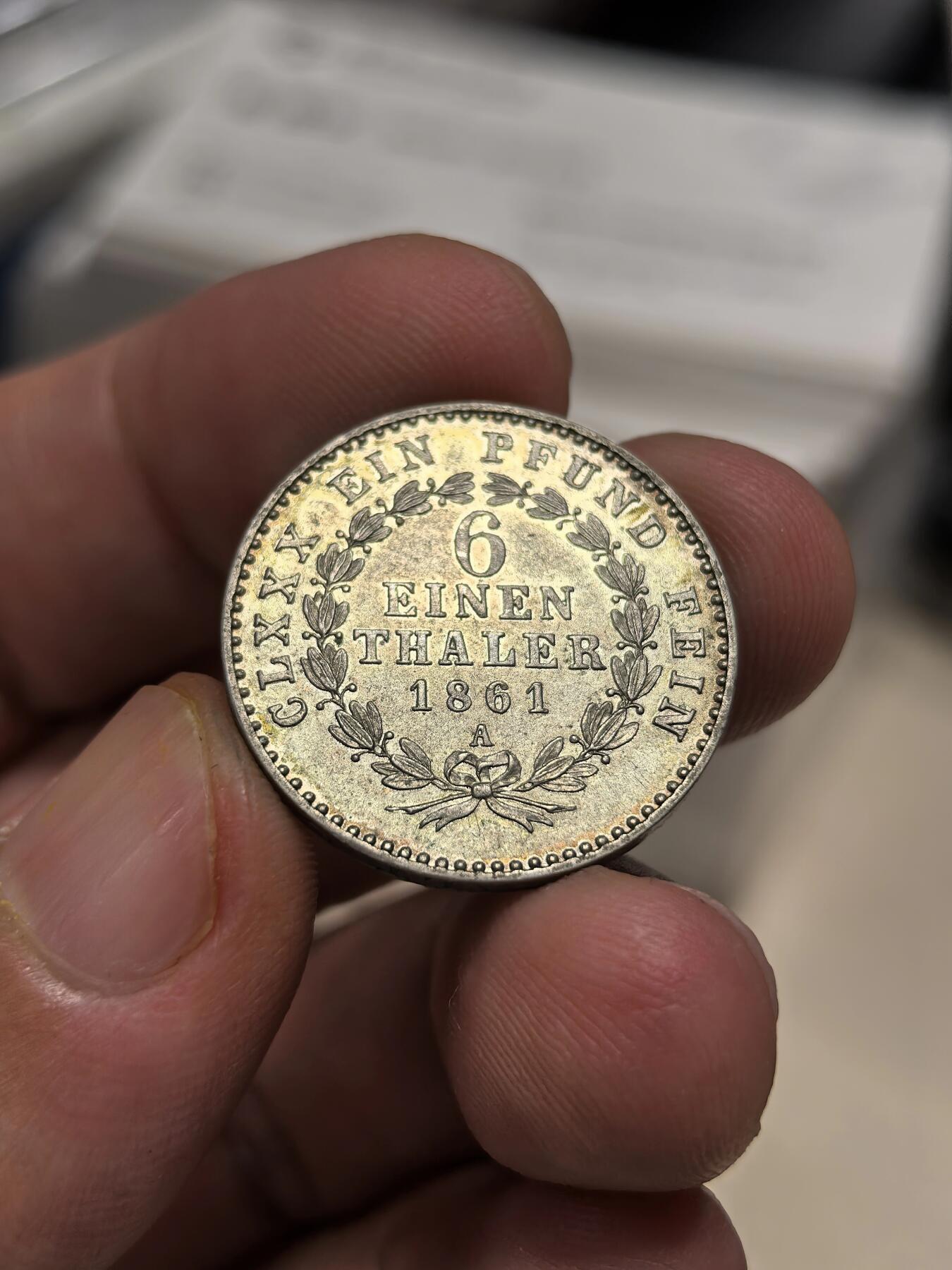 博洋堂世界钱币拍卖第147期（全场包邮） 德意志安哈尔特1/6泰勒小银币