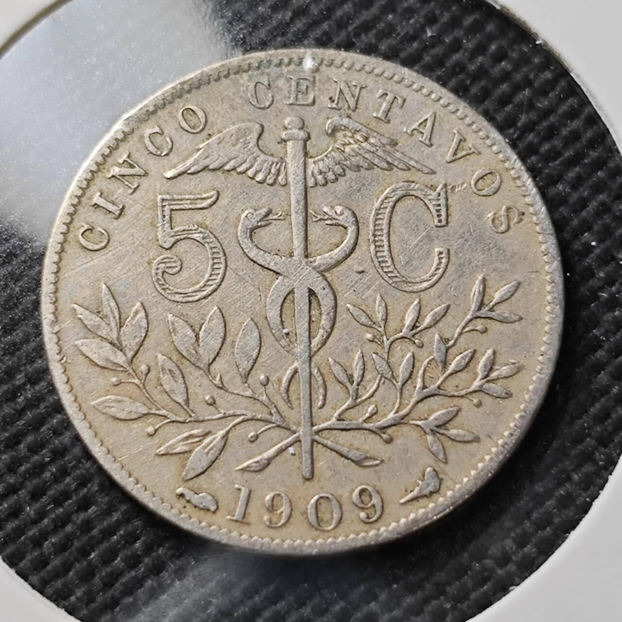 KK钱币收藏小铺  第373场  2月预留时间 周末发货  1909玻利维亚5分镍币