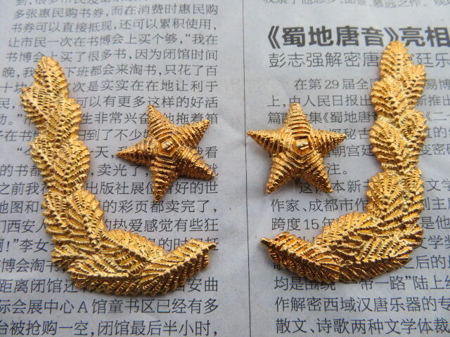 06--87将官礼服领章金属件一对