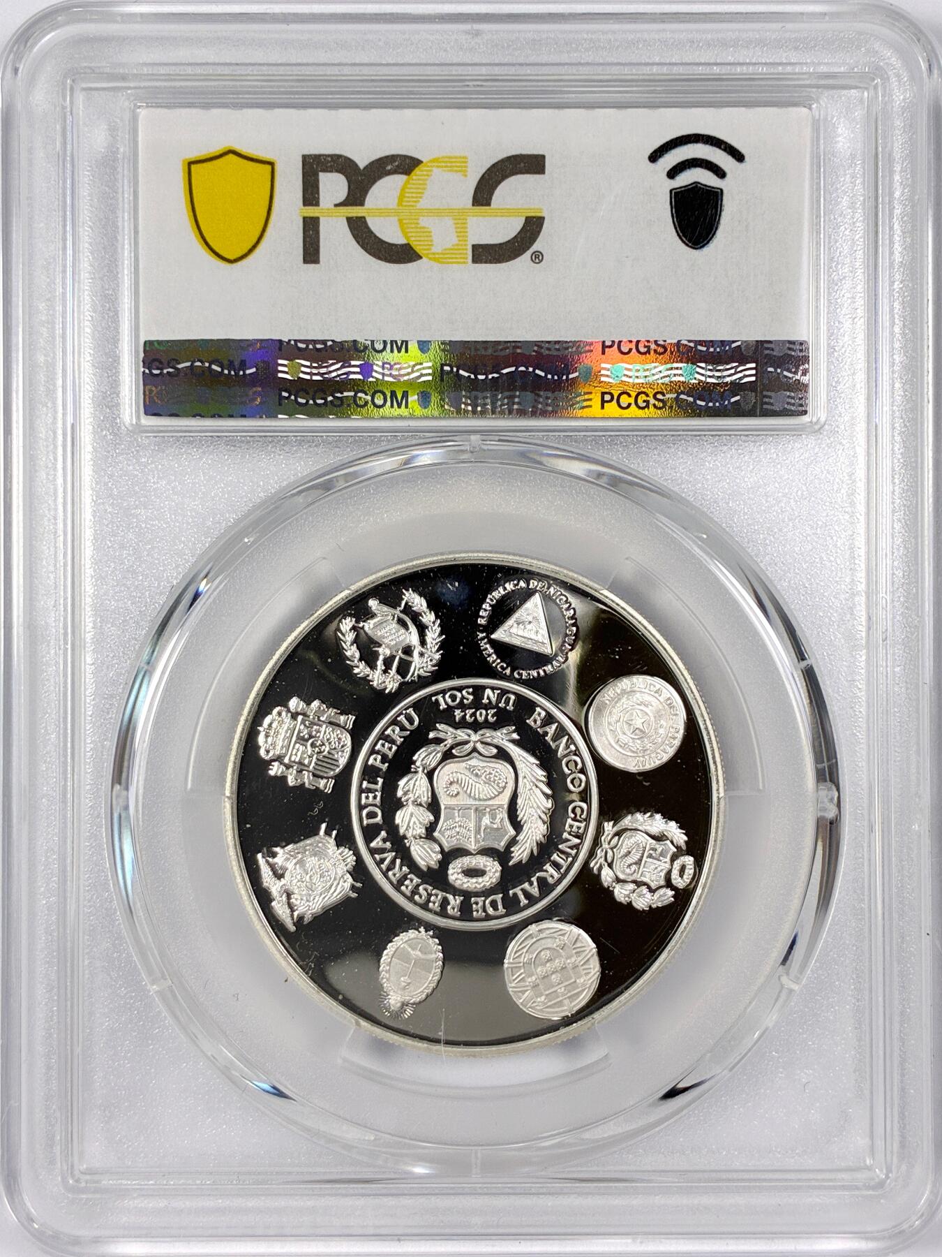 【雨安】【世界币章116期-评级币专场】2025-11-22 周六 19:30 保真【直播拍卖】 [评级现代] Peru 秘鲁 1索尔 2024年 名誉之泉 PCGS-PR69DCAM