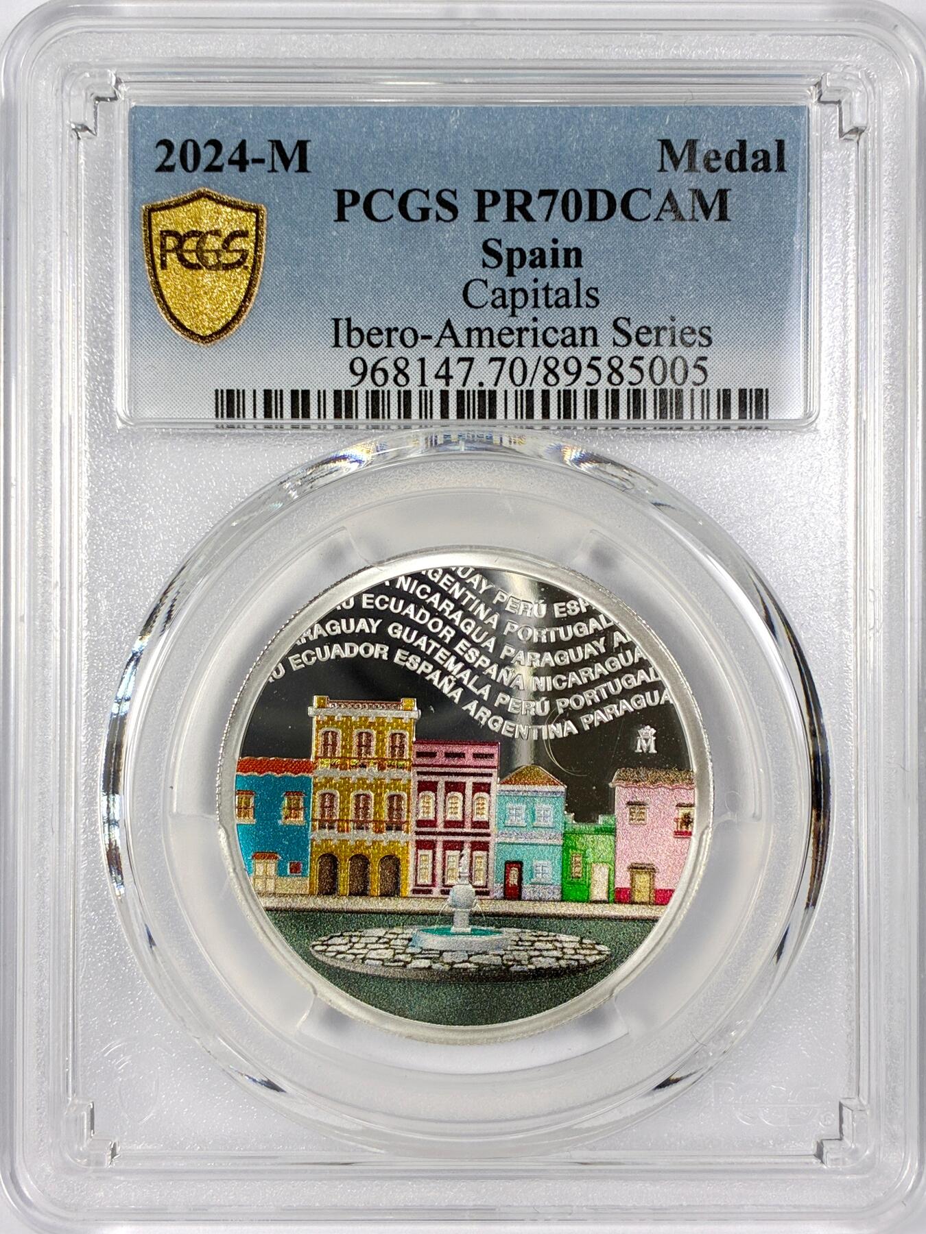 【雨安】【世界币章116期-评级币专场】2025-11-22 周六 19:30 保真【直播拍卖】 [评级章] Spain 章 西班牙 2024年 首都 PCGS-PR70DCAM