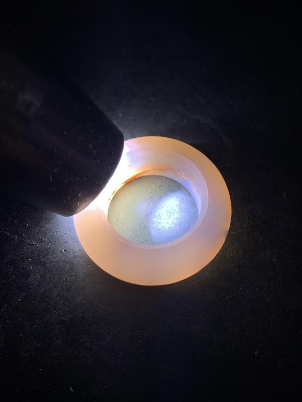 精美亚光高润度冻料朱砂点战国红玛瑙戒指一个