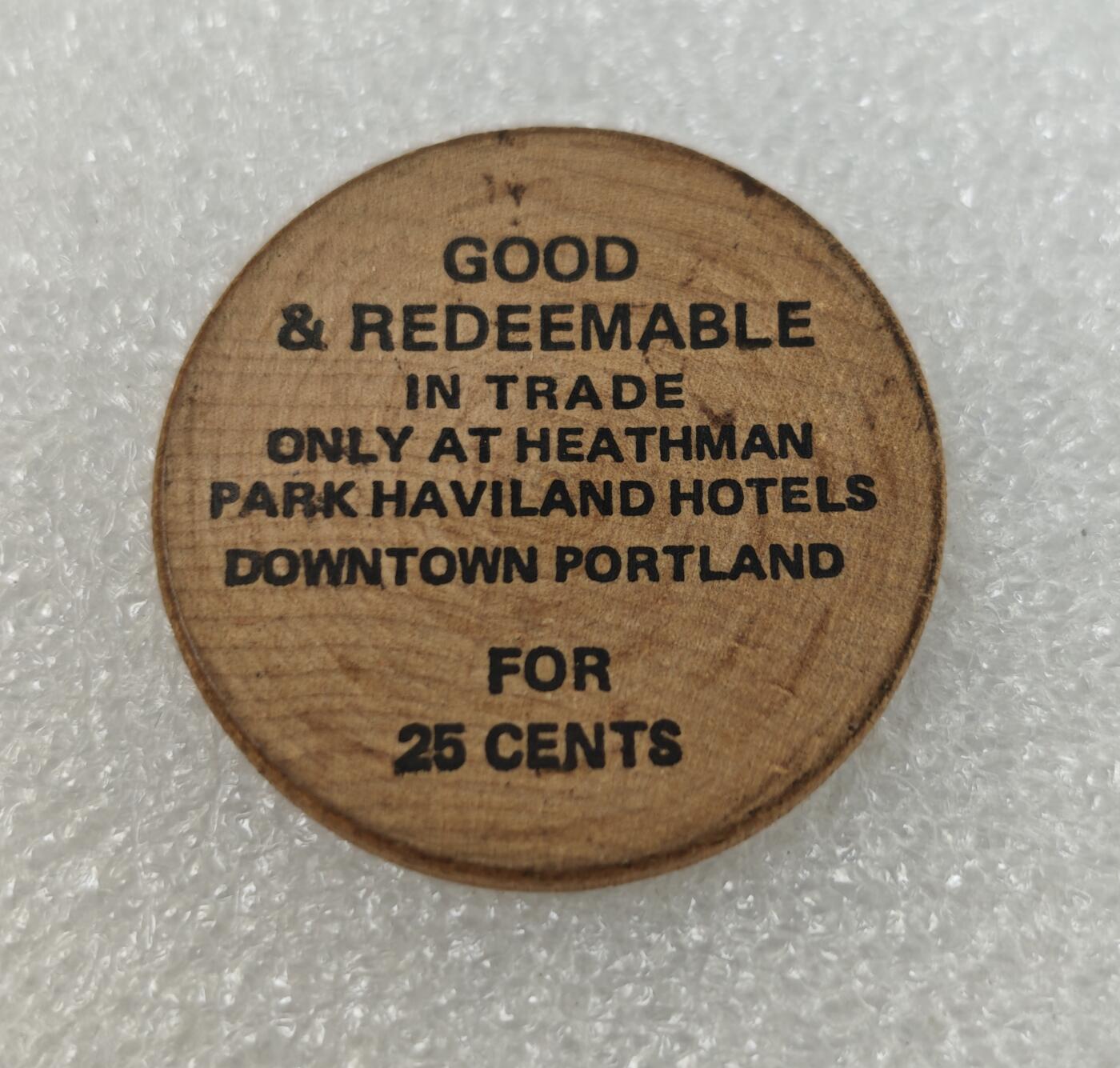 瓶子🏺第217期拍卖会  60-70年代美国25美分木质代币